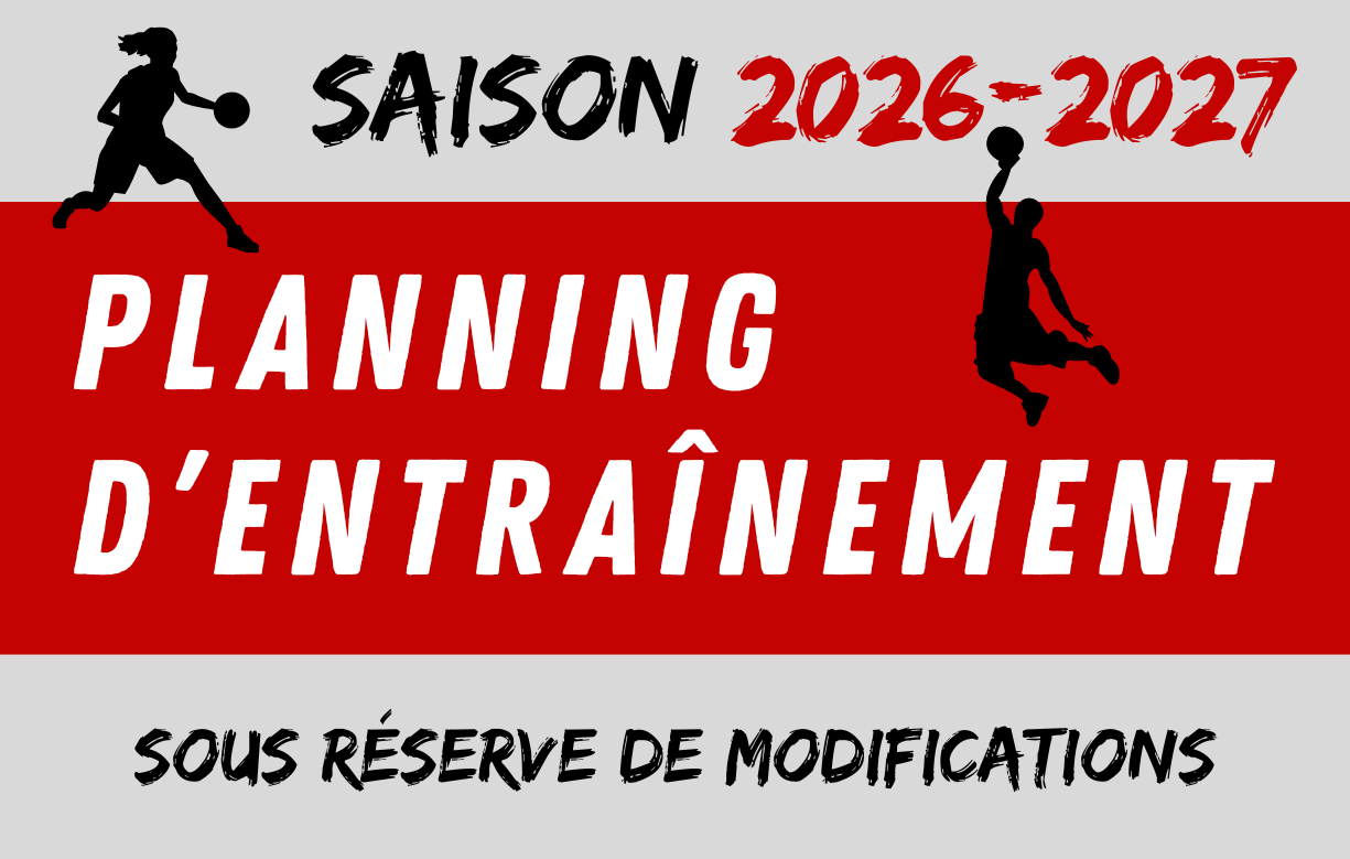 Planning d'entraînements 2026-2027