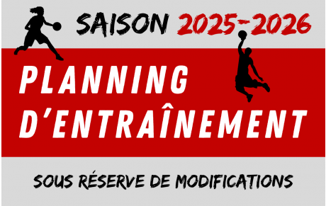 Planning d'entraînements 2025-2026